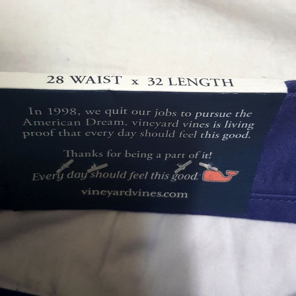 Vineyard Vines Breaker Casual Pants Cobalt Blue 28x32 1P1291-490-10412 Stretch - Picture 5 of 7